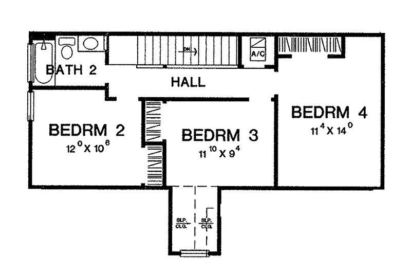 House Blueprint - Floor Plan - Upper Floor for Country House Plan #472-139 - 4 bed, 2.5 bath