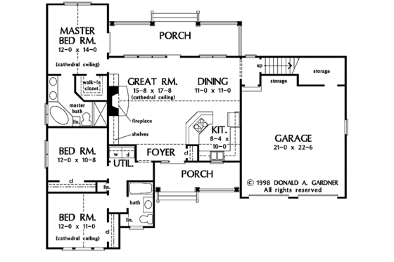 Floor Plan - Main Floor for Country House Plan #929-309 - 3 bed, 2 bath