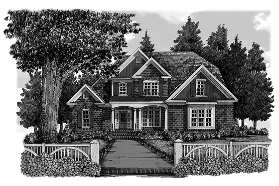 Exterior - Front Elevation 3 for Country House Plan #927-341 - 3 bed, 2.5 bath
