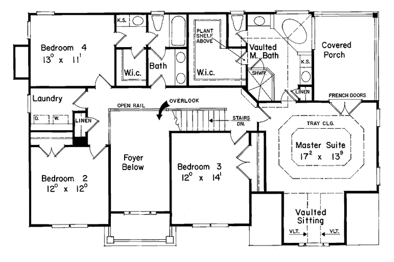 Home Plan - Floor Plan - Upper Floor for Colonial House Plan #927-75 - 4 bed, 2.5 bath