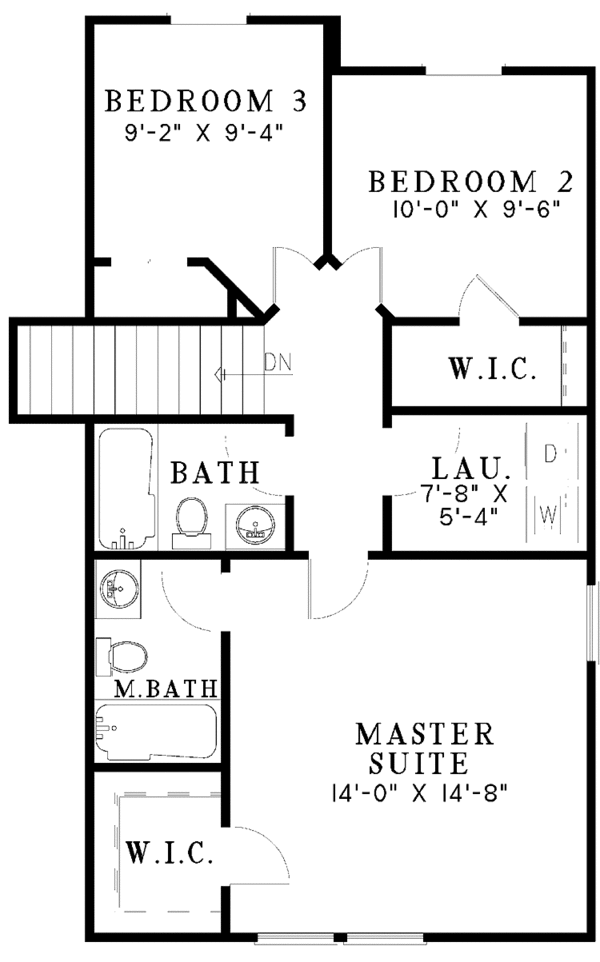 Home Plan - Colonial Floor Plan - Upper Floor Plan #17-3041