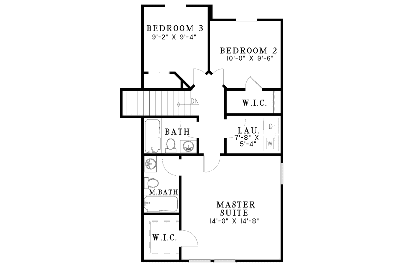 Home Plan - Floor Plan - Upper Floor for Colonial House Plan #17-3041 - 3 bed, 2.5 bath