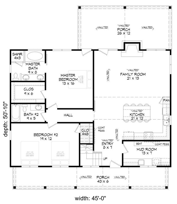 House Design - Cabin Floor Plan - Main Floor Plan #932-123