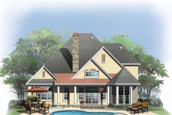 Exterior - Rear Elevation for Cottage House Plan #929-843 - 3 bed, 2.5 bath