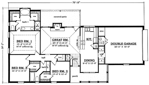 Dream House Plan - Country Floor Plan - Main Floor Plan #42-674