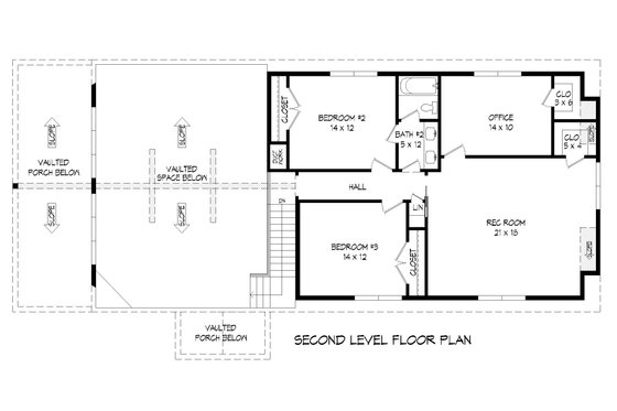 Floor Plan - Upper Floor for Cabin House Plan #932-604 - 3 bed, 2.5 bath