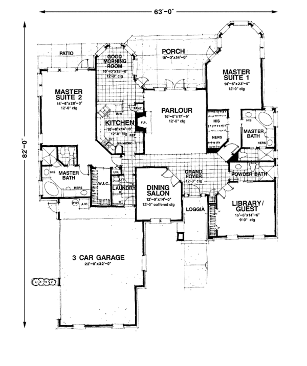 House Blueprint - Country Floor Plan - Main Floor Plan #1007-45