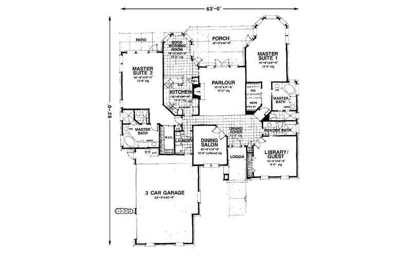 Home Plan - Floor Plan - Main Floor for Country House Plan #1007-45 - 2 bed, 3 bath