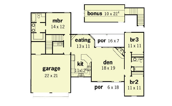Country Floor Plan - Main Floor Plan #16-116