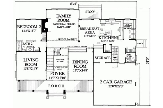 Floor Plan - Main Floor for Country House Plan #137-150 - 4 bed, 3.5 bath