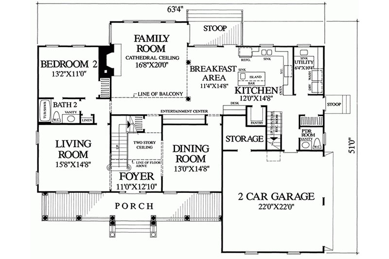 Home Plan - Floor Plan - Main Floor for Country House Plan #137-150 - 4 bed, 3.5 bath