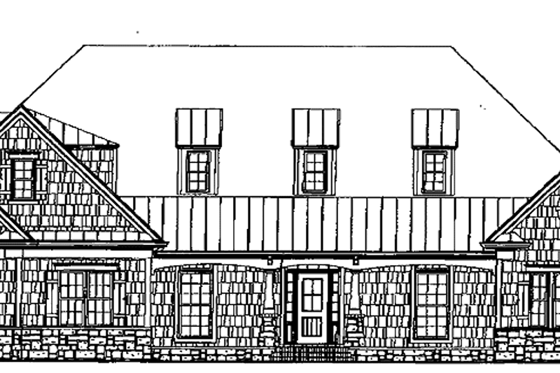 Architectural House Design - Country Exterior - Front Elevation Plan #54-216