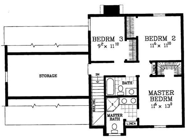 Dream House Plan - Colonial Floor Plan - Upper Floor Plan #72-1104