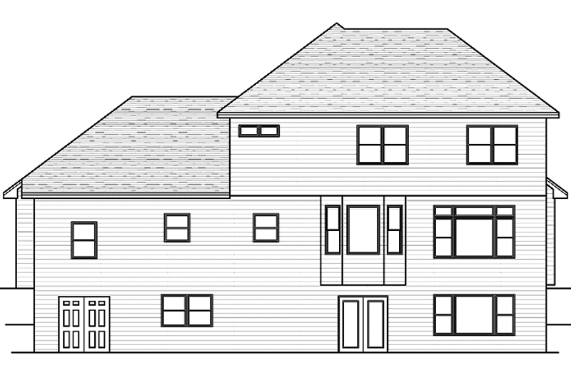 Home Plan - Exterior - Rear Elevation for European House Plan #51-631 - 4 bed, 2.5 bath