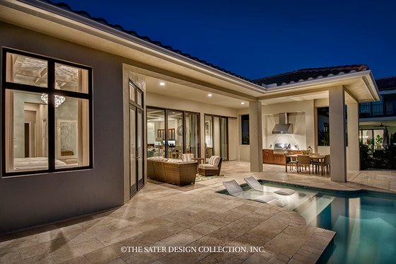 Exterior - Rear Elevation 3 for Mediterranean House Plan #930-458 - 4 bed, 4.5 bath