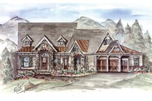 Dream House Plan - Craftsman Exterior - Front Elevation Plan #54-373