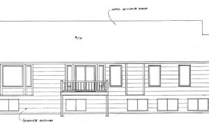 Exterior - Rear Elevation for Traditional House Plan #58-235 - 3 bed, 2 bath