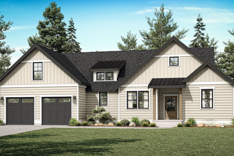 House Blueprint - Craftsman Exterior - Front Elevation Plan #1070-206