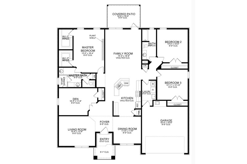 Dream House Plan - Floor Plan - Main Floor for Ranch House Plan #1058-195 - 3 bed, 2 bath