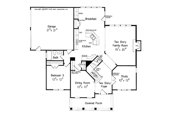 Floor Plan - Main Floor for Colonial House Plan #927-640 - 5 bed, 4 bath