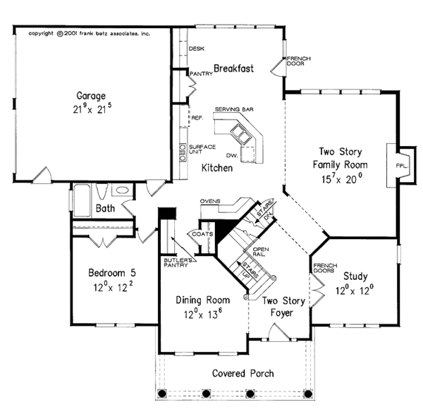 Home Plan - Colonial Floor Plan - Main Floor Plan #927-640