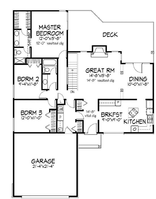 Architectural House Design - Craftsman Floor Plan - Main Floor Plan #320-719