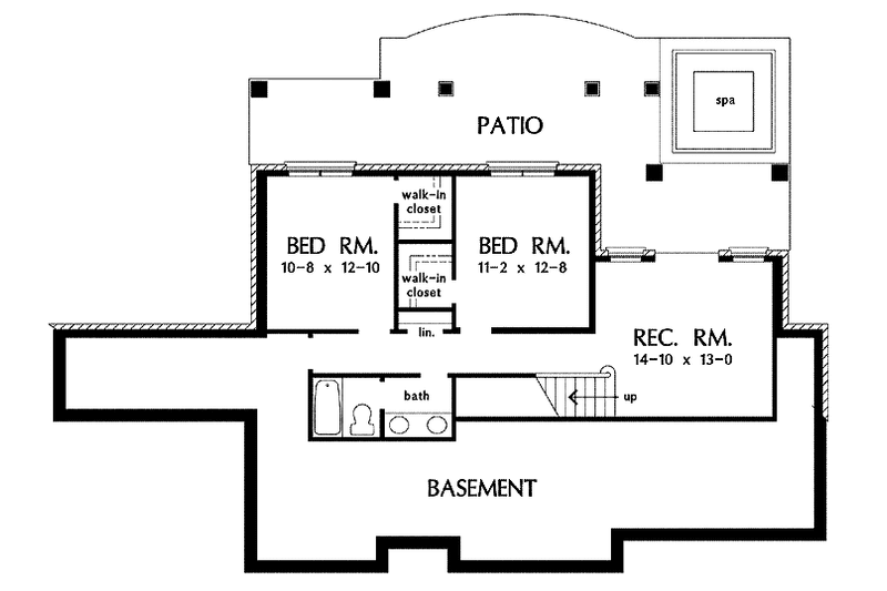 Home Plan - Floor Plan - Lower Floor for Traditional House Plan #929-829 - 4 bed, 3 bath