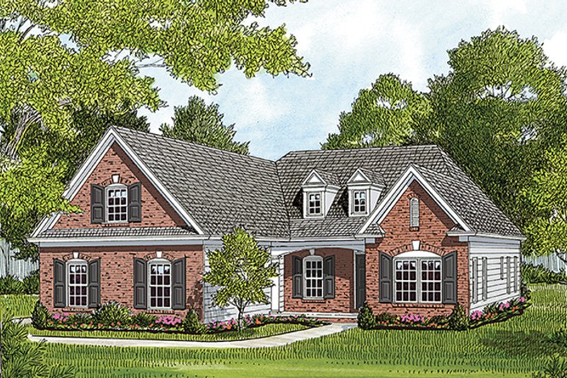 Dream House Plan - Exterior - Front Elevation 4 for Colonial House Plan #453-629 - 4 bed, 2 bath