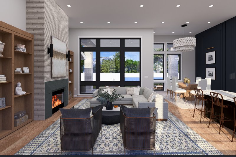 House Design - Interior - Family Room 2 for Contemporary House Plan #1060-273 - 3 bed, 2.5 bath