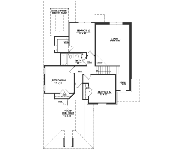 Southern Floor Plan - Upper Floor Plan #81-199