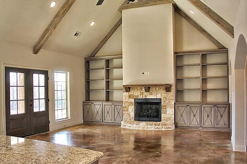 Architectural House Design - Interior - Family Room for European House Plan #17-3366 - 4 bed, 3.5 bath