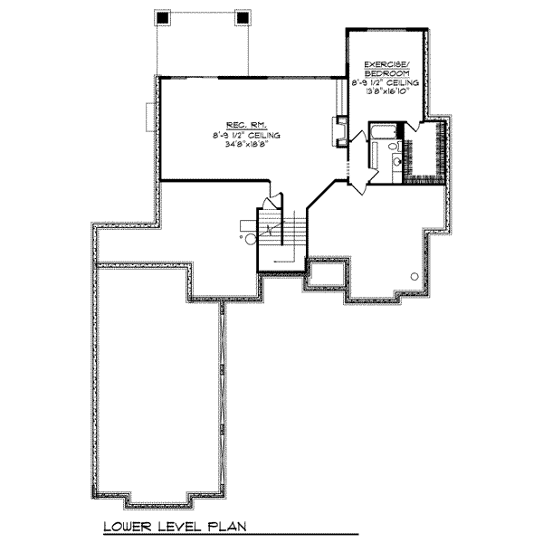 House Design - Traditional Floor Plan - Lower Floor Plan #70-636