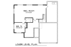 Floor Plan - Lower Floor for Traditional House Plan #70-116 - 2 bed, 1.5 bath