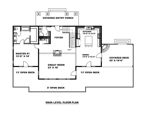 Home Plan - Cabin Floor Plan - Main Floor Plan #117-934