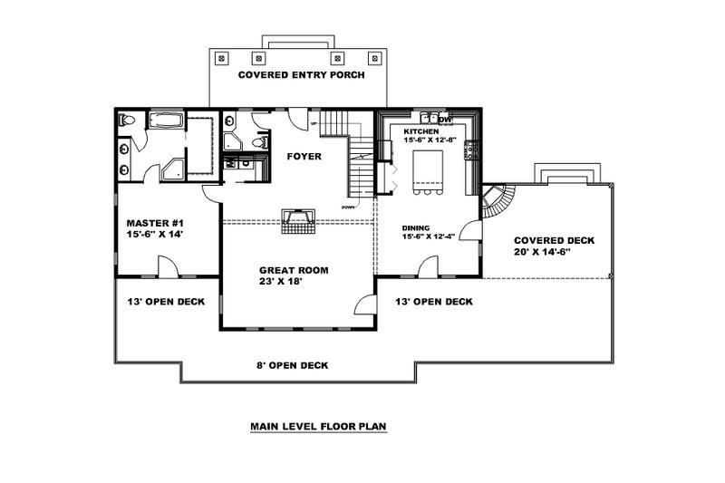 Dream House Plan - Floor Plan - Main Floor for Cabin House Plan #117-934 - 4 bed, 5 bath