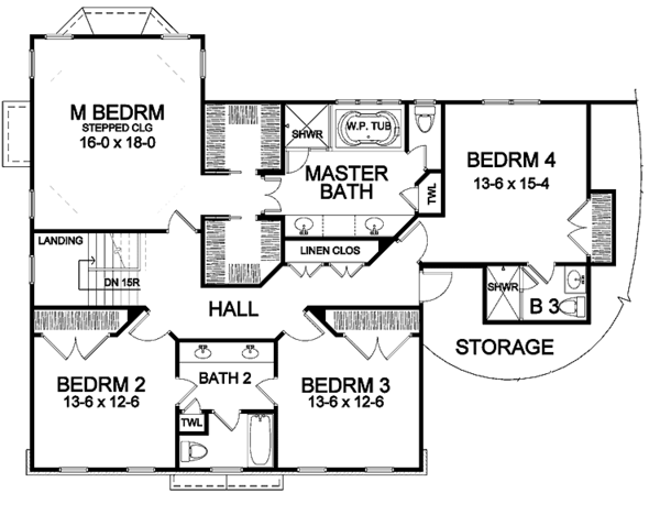 Home Plan - Classical Floor Plan - Upper Floor Plan #328-439