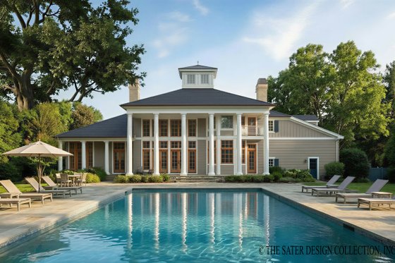 Exterior - Rear Elevation for Classical House Plan #930-94 - 4 bed, 4 bath