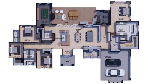 Dream House Plan - Contemporary Floor Plan - Main Floor Plan #1110-18