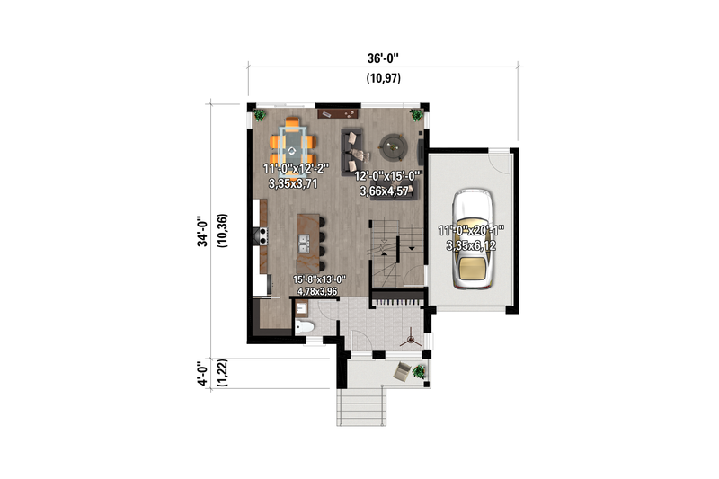 Dream House Plan - Floor Plan - Main Floor for Contemporary House Plan #25-4976 - 33 bed, 1 bath
