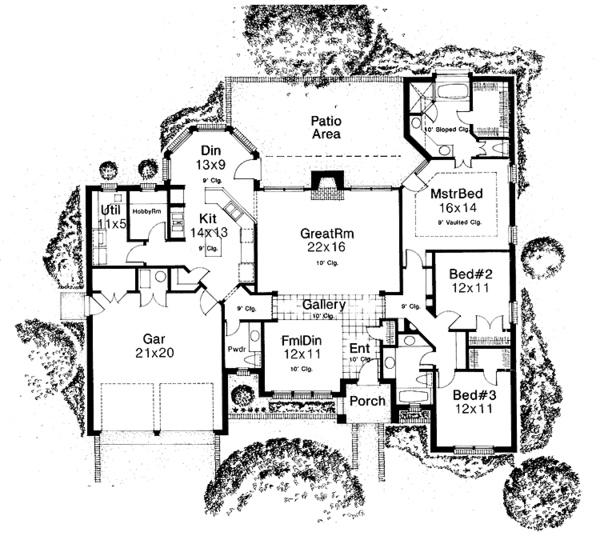 House Blueprint - Country Floor Plan - Main Floor Plan #310-1001
