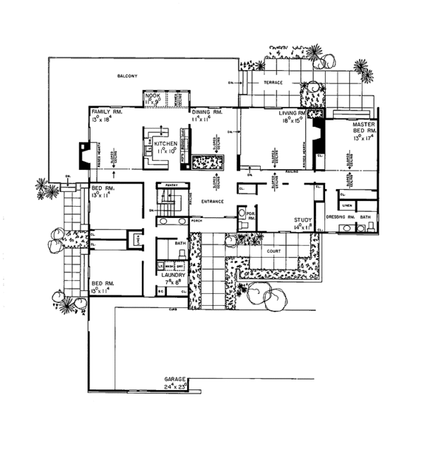 Home Plan - Contemporary Floor Plan - Main Floor Plan #72-639
