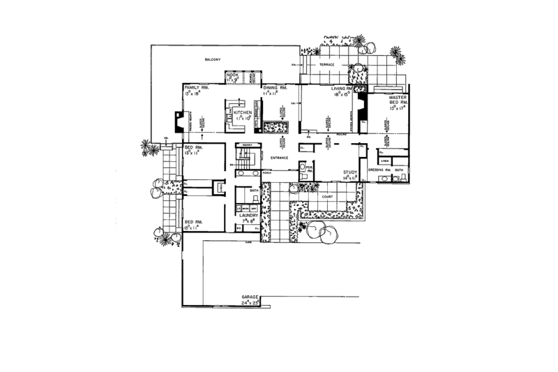 Dream House Plan - Floor Plan - Main Floor for Contemporary House Plan #72-639 - 3 bed, 2 bath