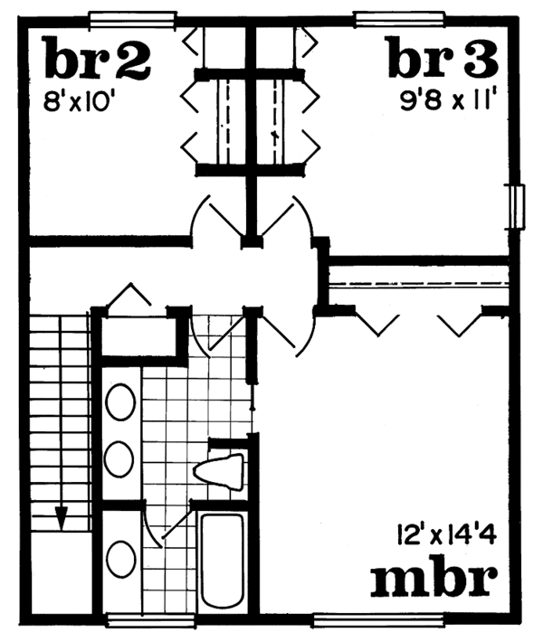House Blueprint - Contemporary Floor Plan - Upper Floor Plan #47-964
