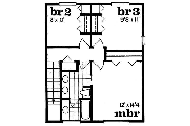 Home Plan - Floor Plan - Upper Floor for Contemporary House Plan #47-964 - 3 bed, 1.5 bath