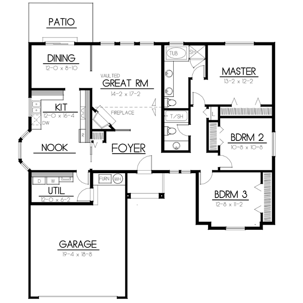Ranch Floor Plan - Main Floor Plan #100-426