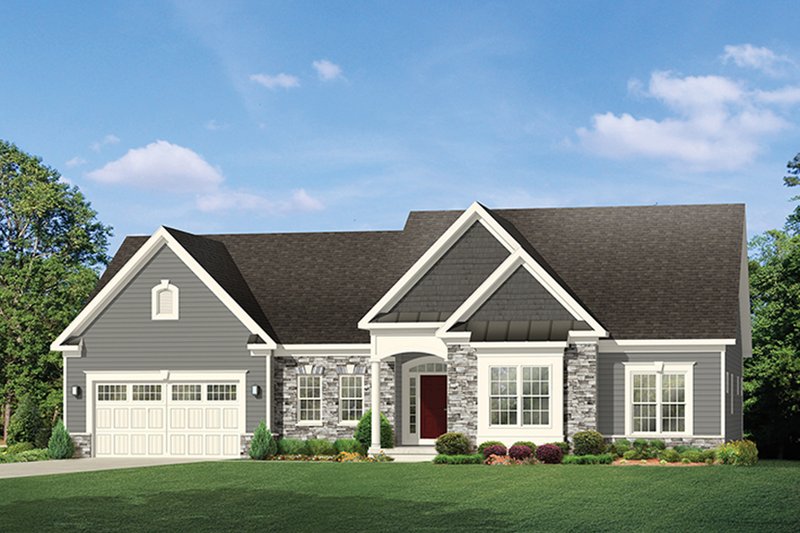 Architectural House Design - Ranch Exterior - Front Elevation Plan #1010-145