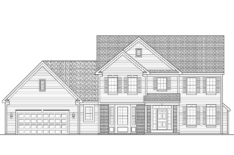 Home Plan - Exterior - Front Elevation 3 for Traditional House Plan #328-335 - 4 bed, 2.5 bath