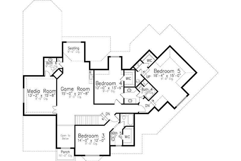 Architectural House Design - Floor Plan - Upper Floor for Country House Plan #52-246 - 5 bed, 5.5 bath