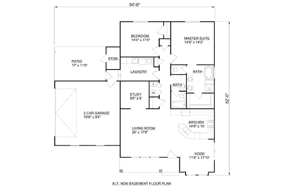Floor Plan - Other Floor for Bungalow House Plan #116-281 - 2 bed, 2 bath