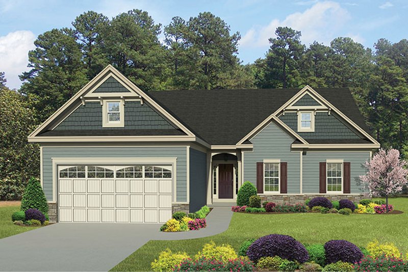 Architectural House Design - Exterior - Front Elevation 4 for Ranch House Plan #1010-138 - 3 bed, 2 bath